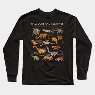 Raccoons and relatives: Coatis, olingos, ringtails, and raccoons of family Procyonidae Long Sleeve T-Shirt